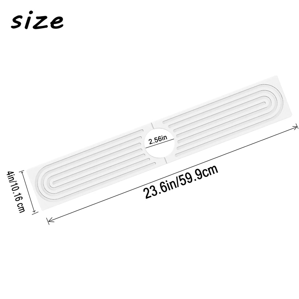 Kitchen Sink Mat, White Diatomite Sink Tray with Drain Hole - Super Absorbent Drying Mat Prevents Water Stains & Mold, Non-Slip Faucet Splash Guard