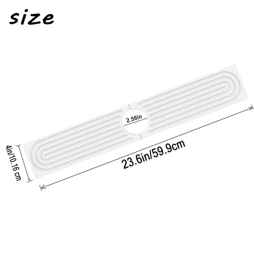 Kitchen Sink Mat, White Diatomite Sink Tray with Drain Hole - Super Absorbent Drying Mat Prevents Water Stains & Mold, Non-Slip Faucet Splash Guard