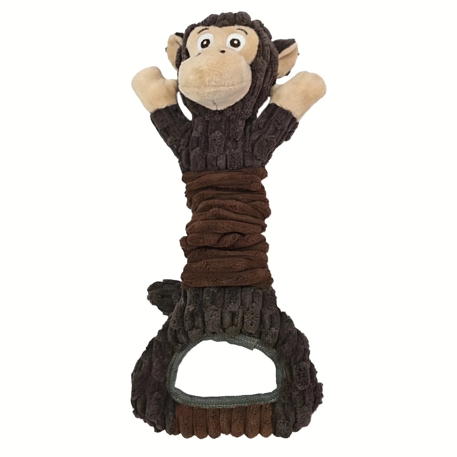Monkey Dog Toy for Aggressive Chewers, Durable Tug & Chew Toy with Rope Arms - Tough Plush Animal for Large Breed Dogs, No Stuffing